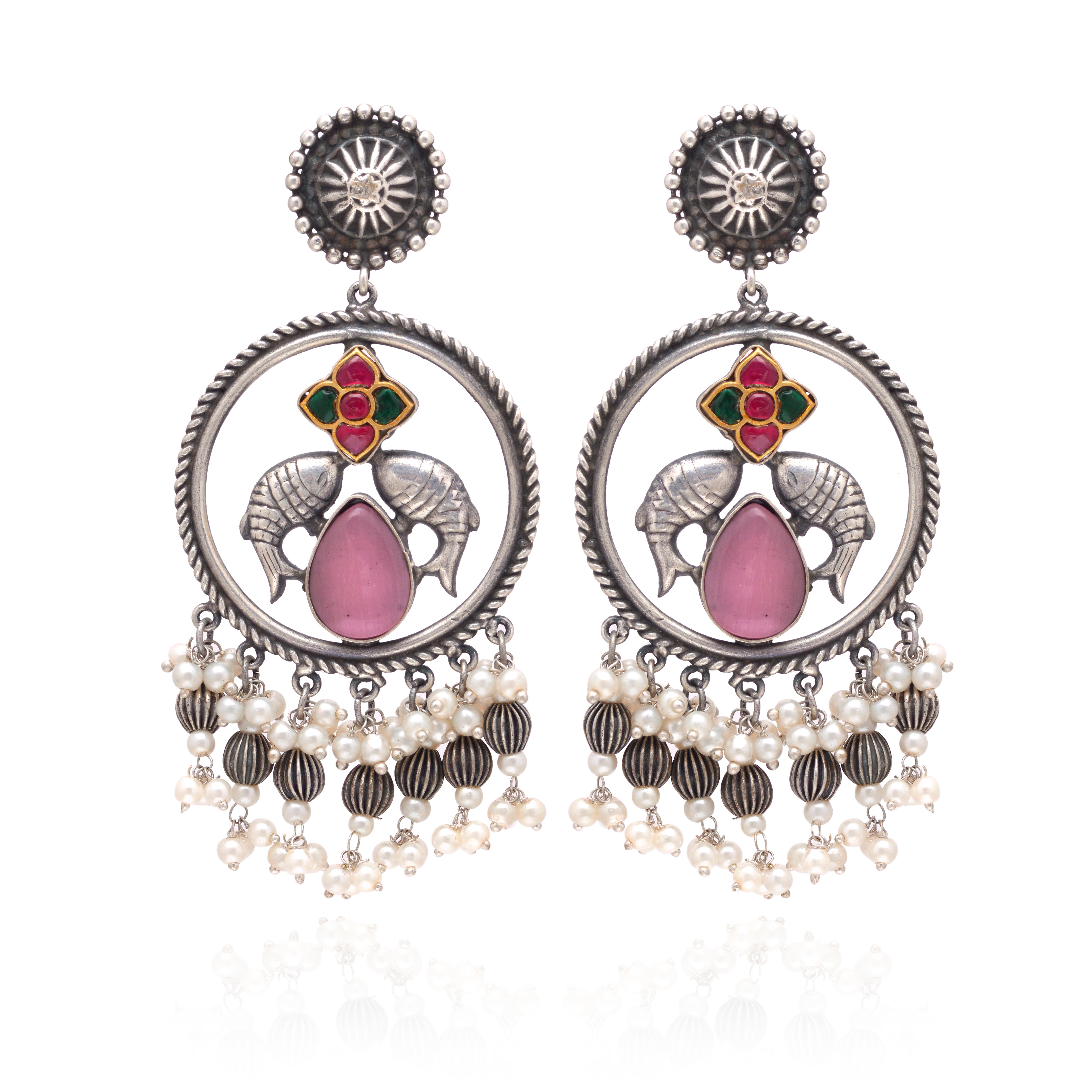 Meenakari Jhumki Earrings