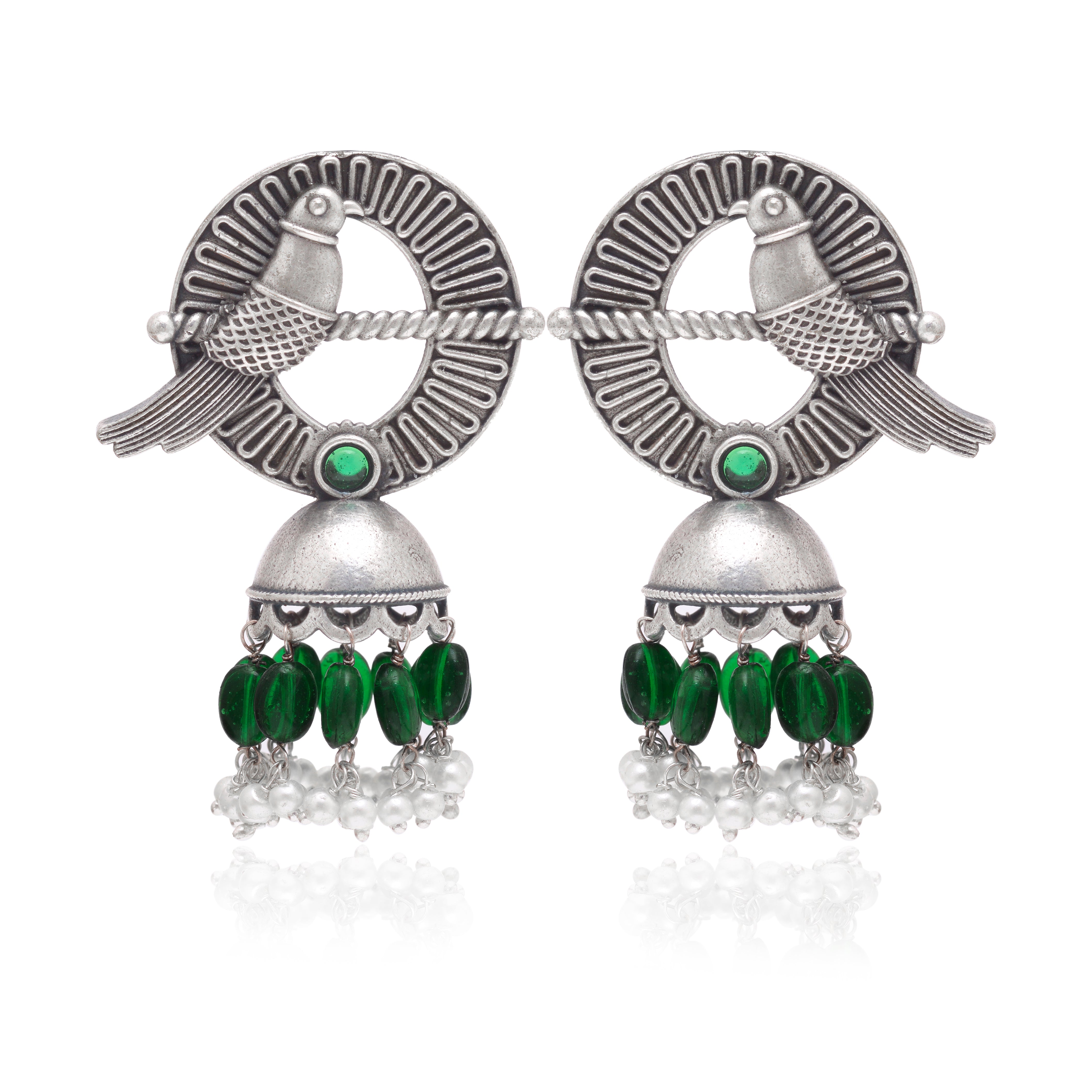 Parakeet Dangler Jhumki Earrings