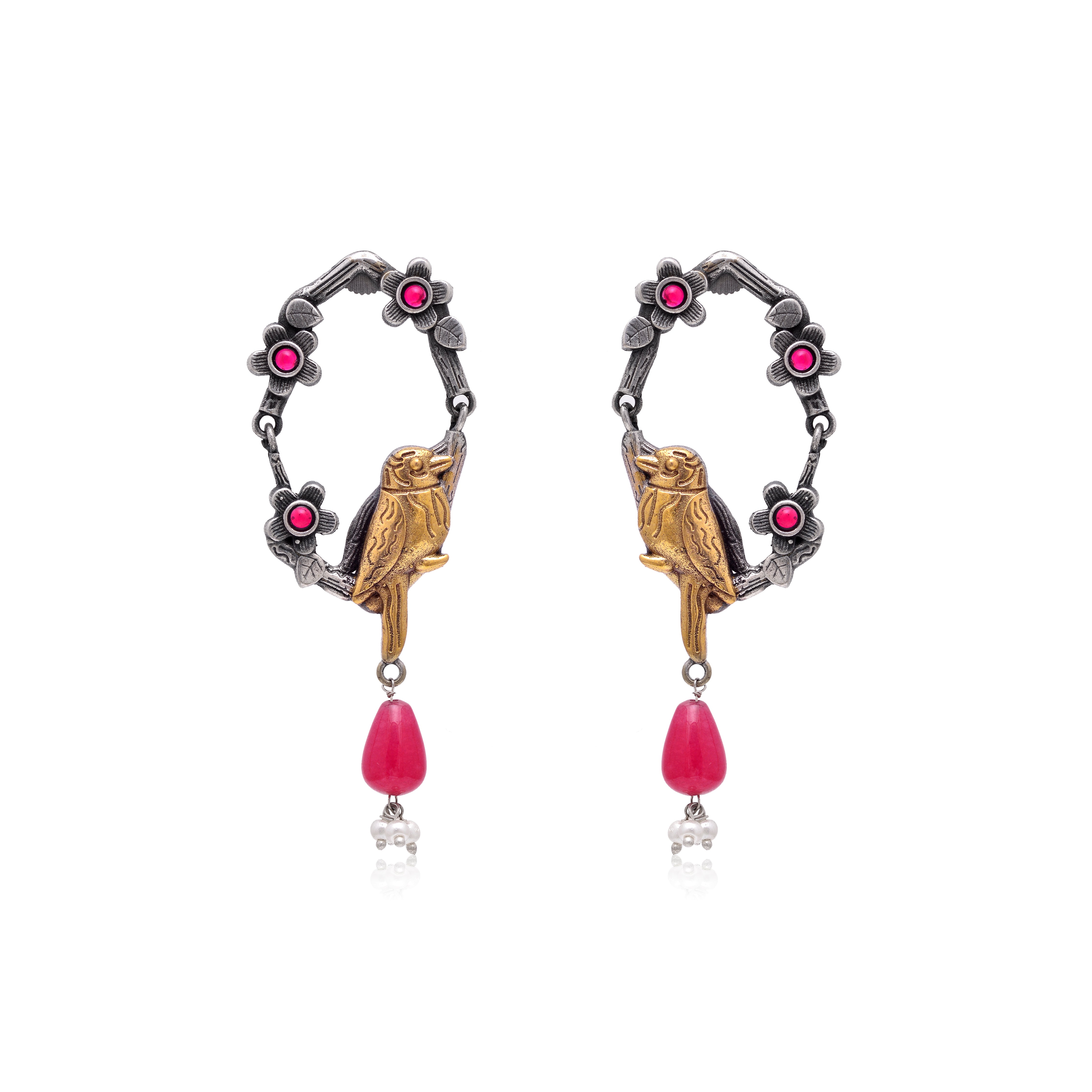 Gilded Parrot Dangler Earrings