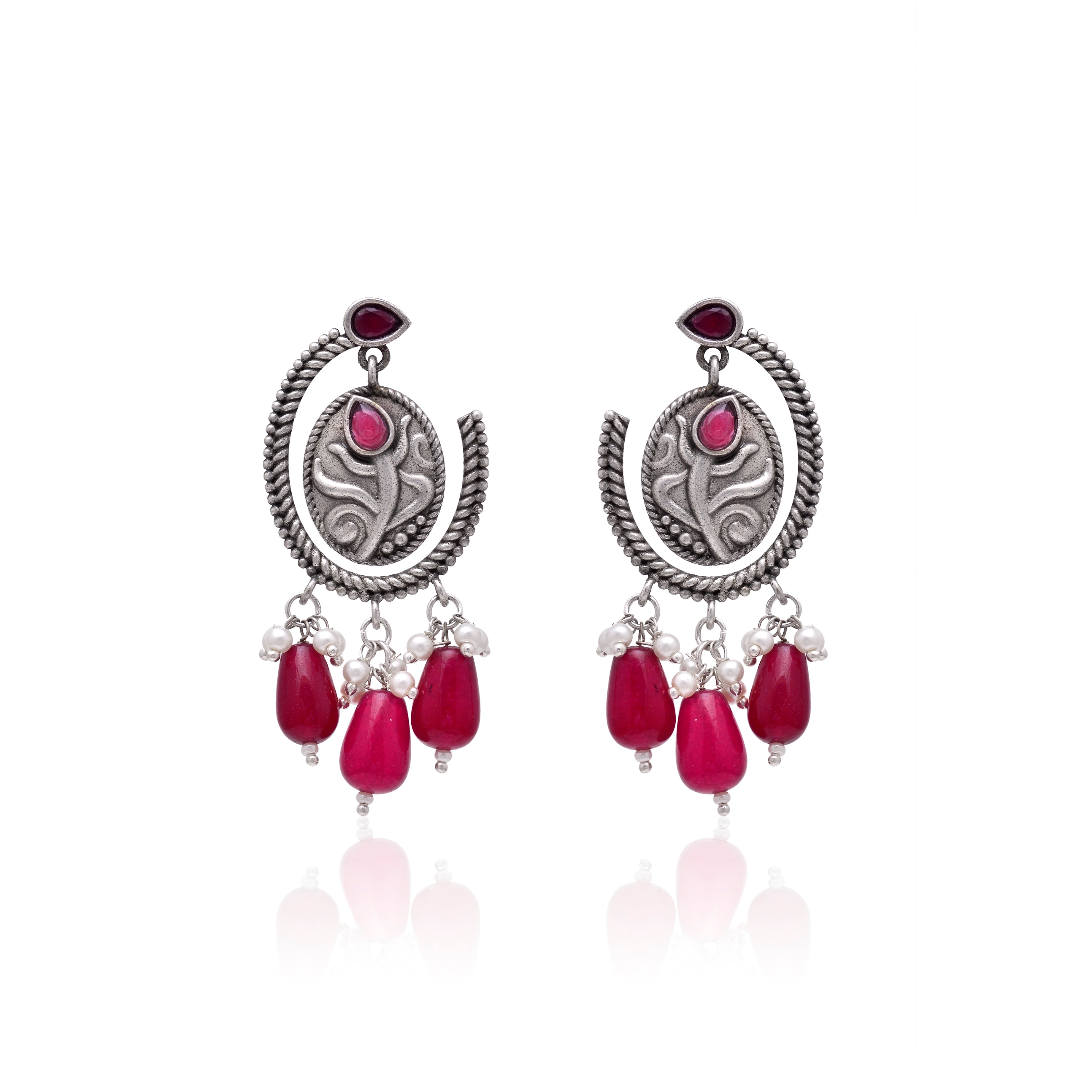 Tribal Leaf Drop Earrings