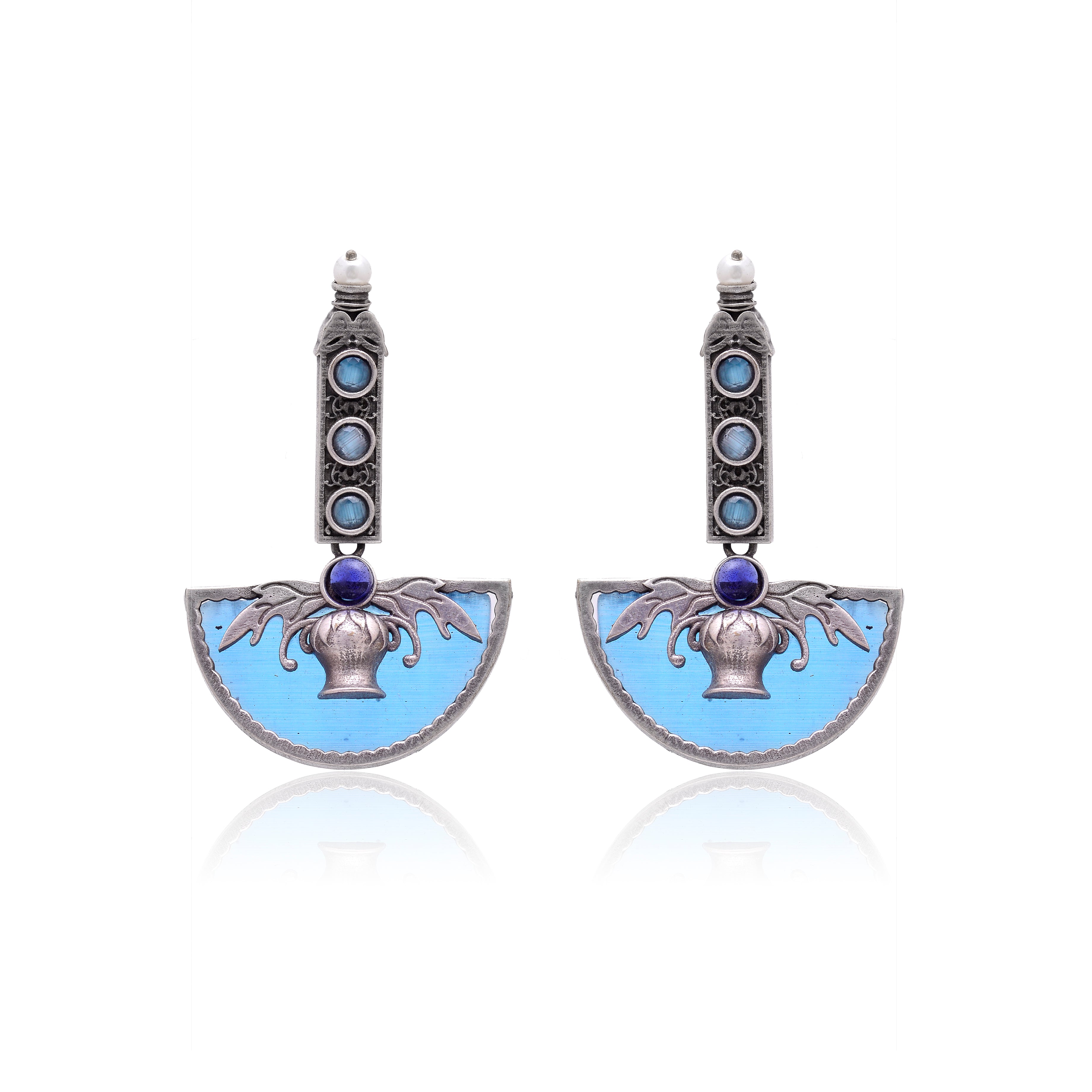 Ocean Warrior Crescent Drop Earrings