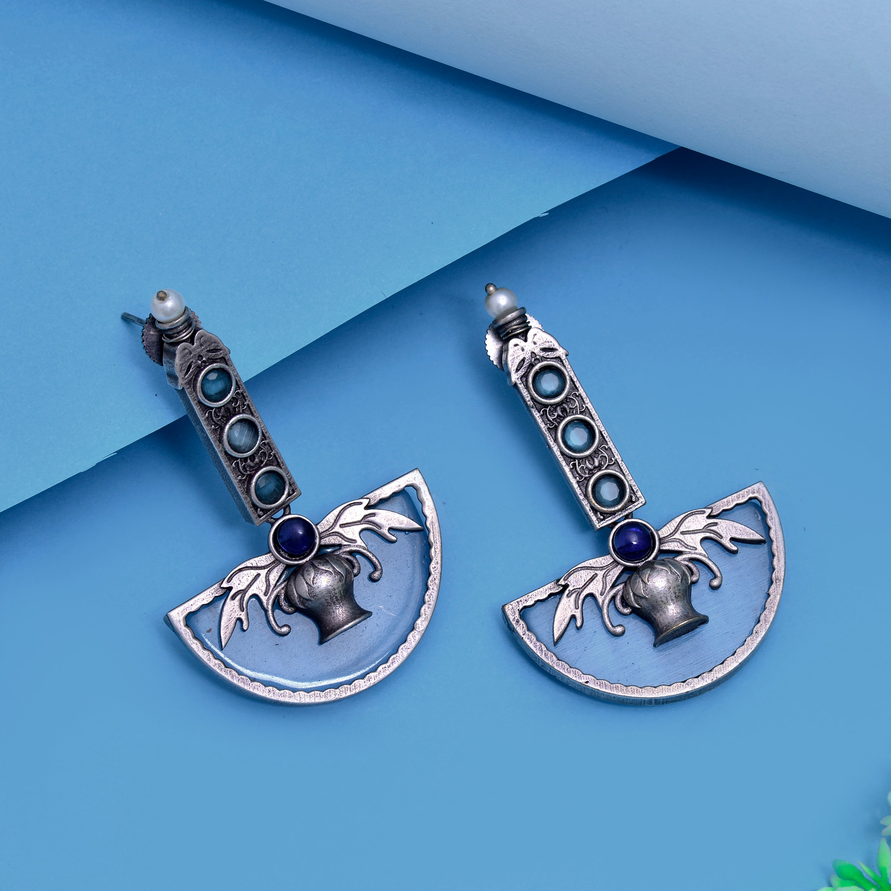 Ocean Warrior Crescent Drop Earrings