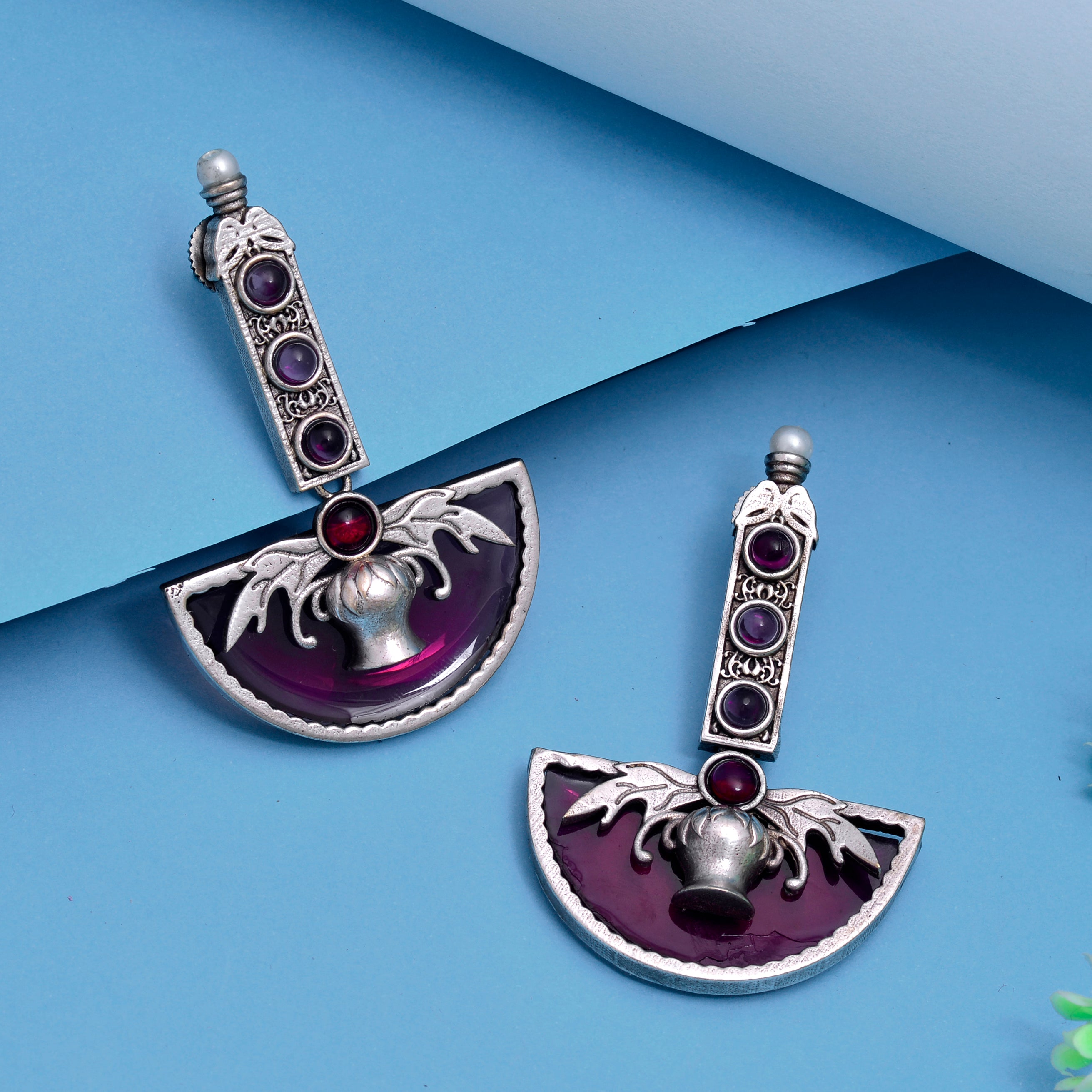 Ocean Warrior Crescent Drop Earrings