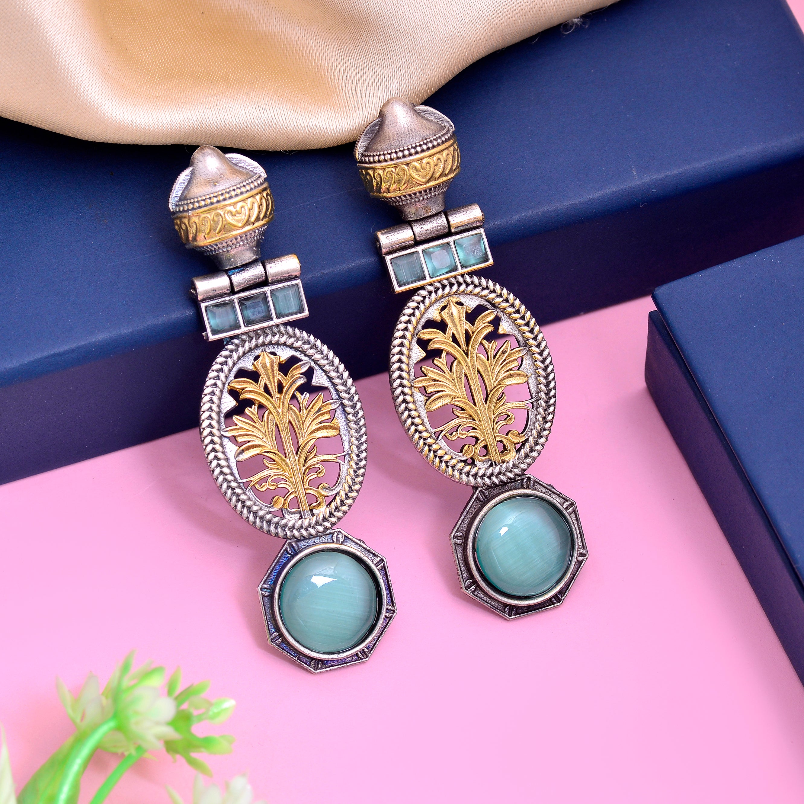 Vintage Oval Dangler Jhumki Earrings