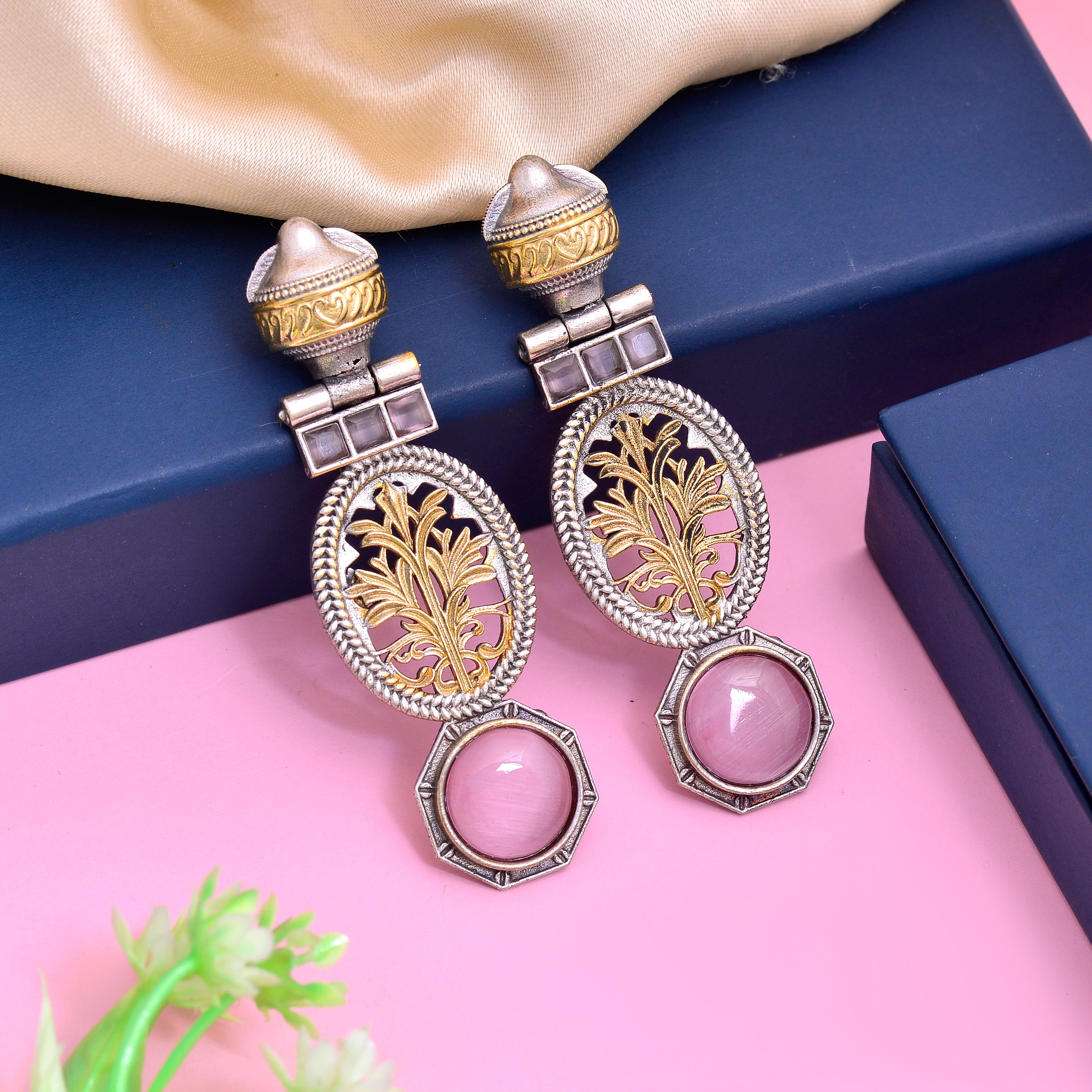 Vintage Oval Dangler Jhumki Earrings