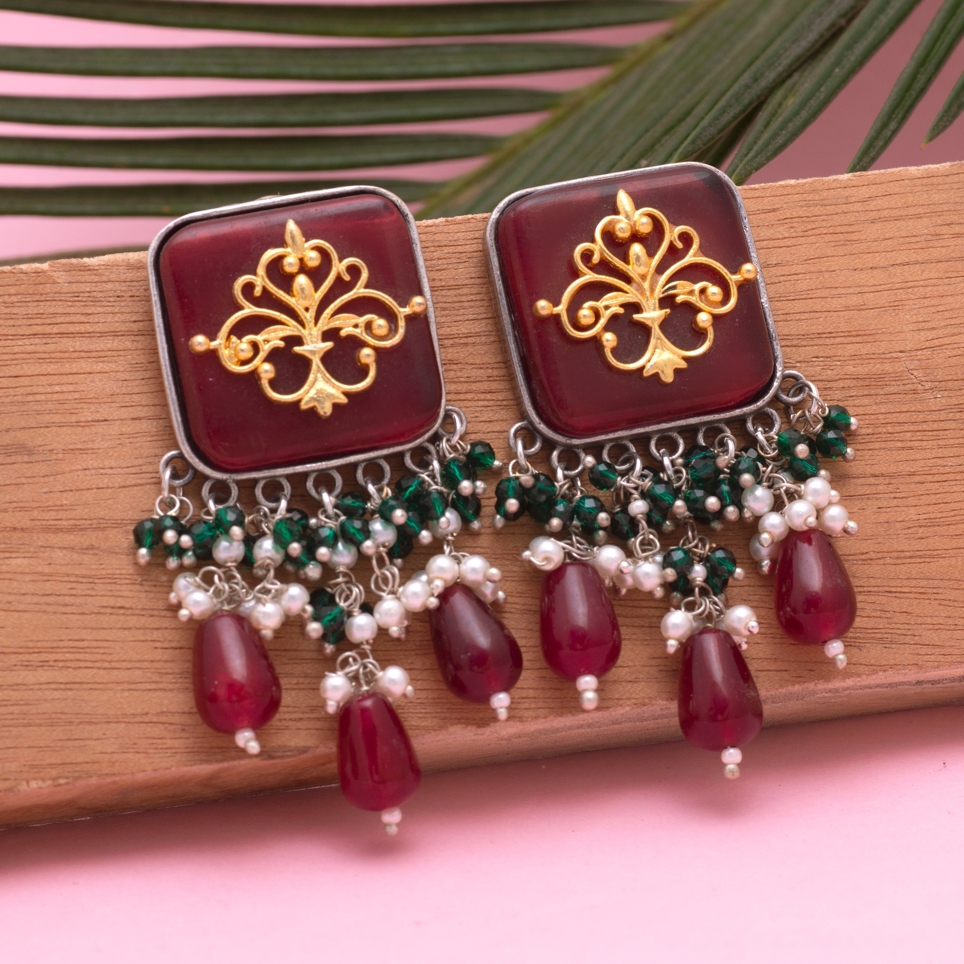 Majesty Square Jhumki Earrings