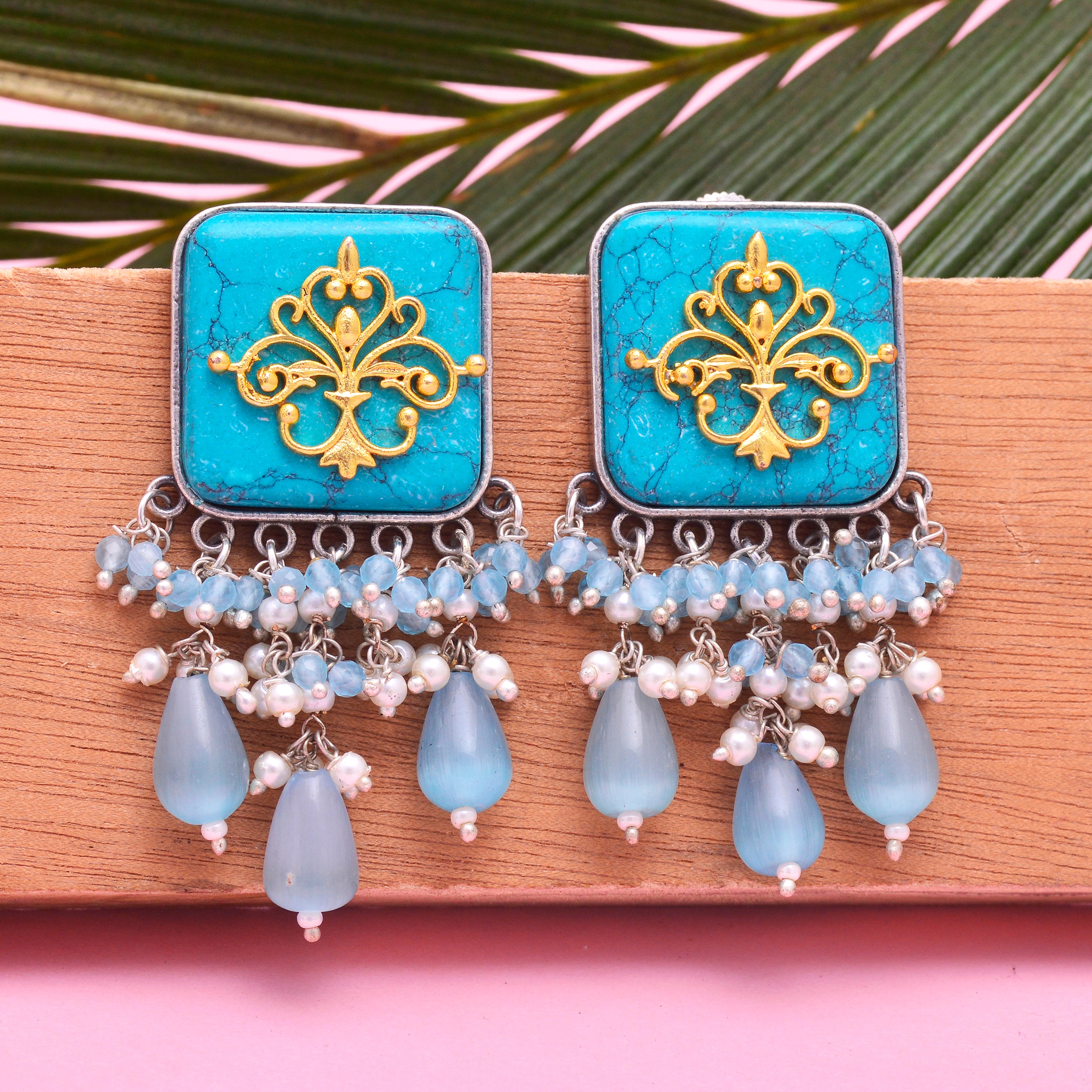 Majesty Square Jhumki Earrings