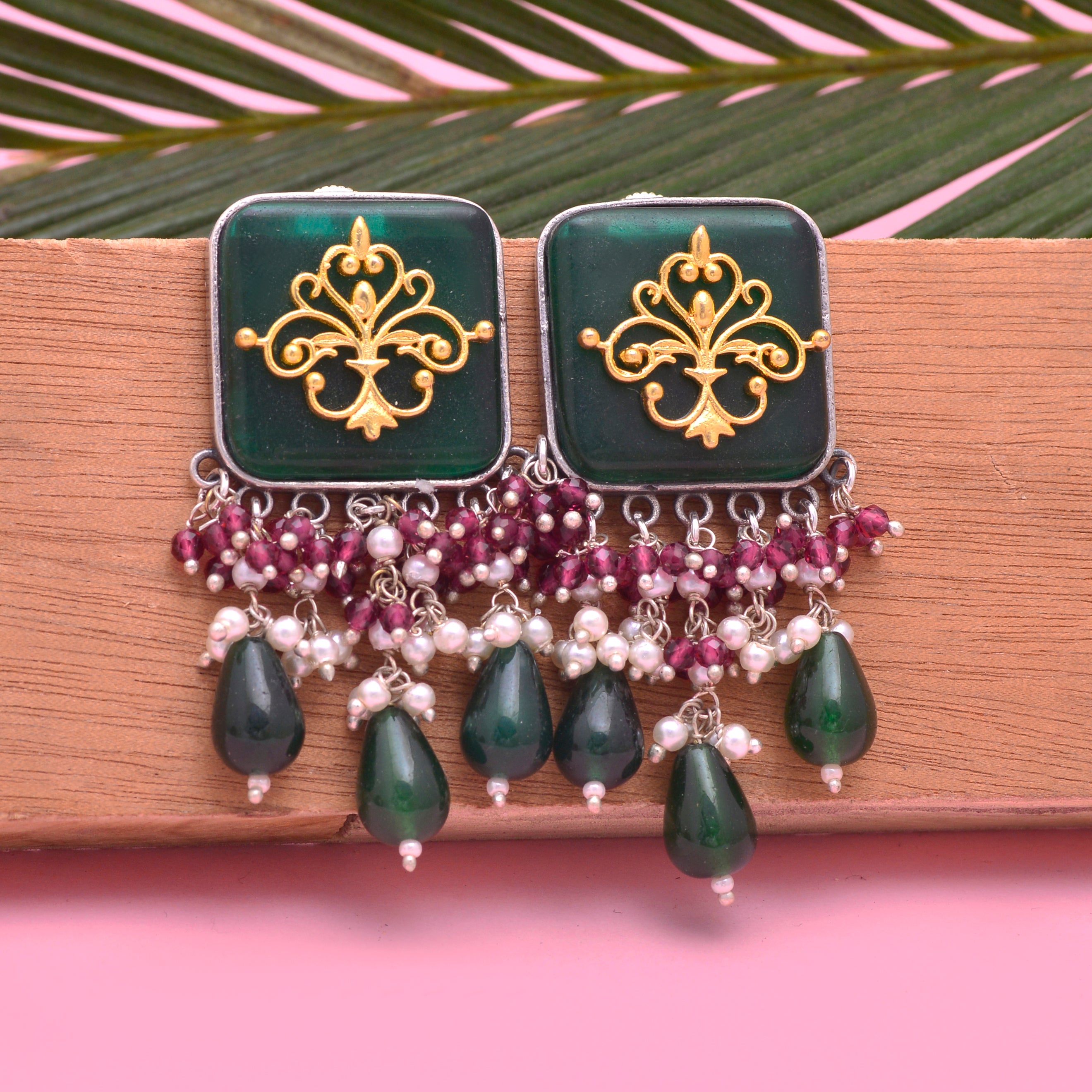 Majesty Square Jhumki Earrings