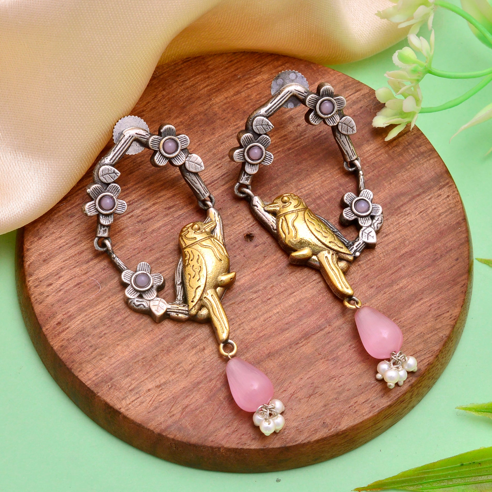 Gilded Parrot Dangler Earrings