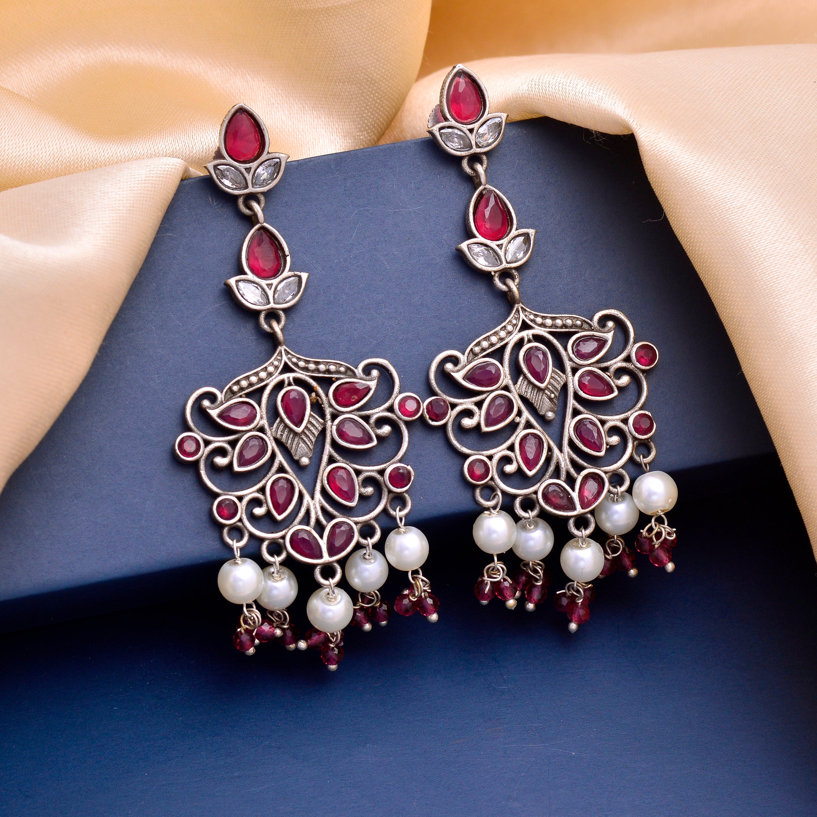 Regal Lattice Drop Earrings