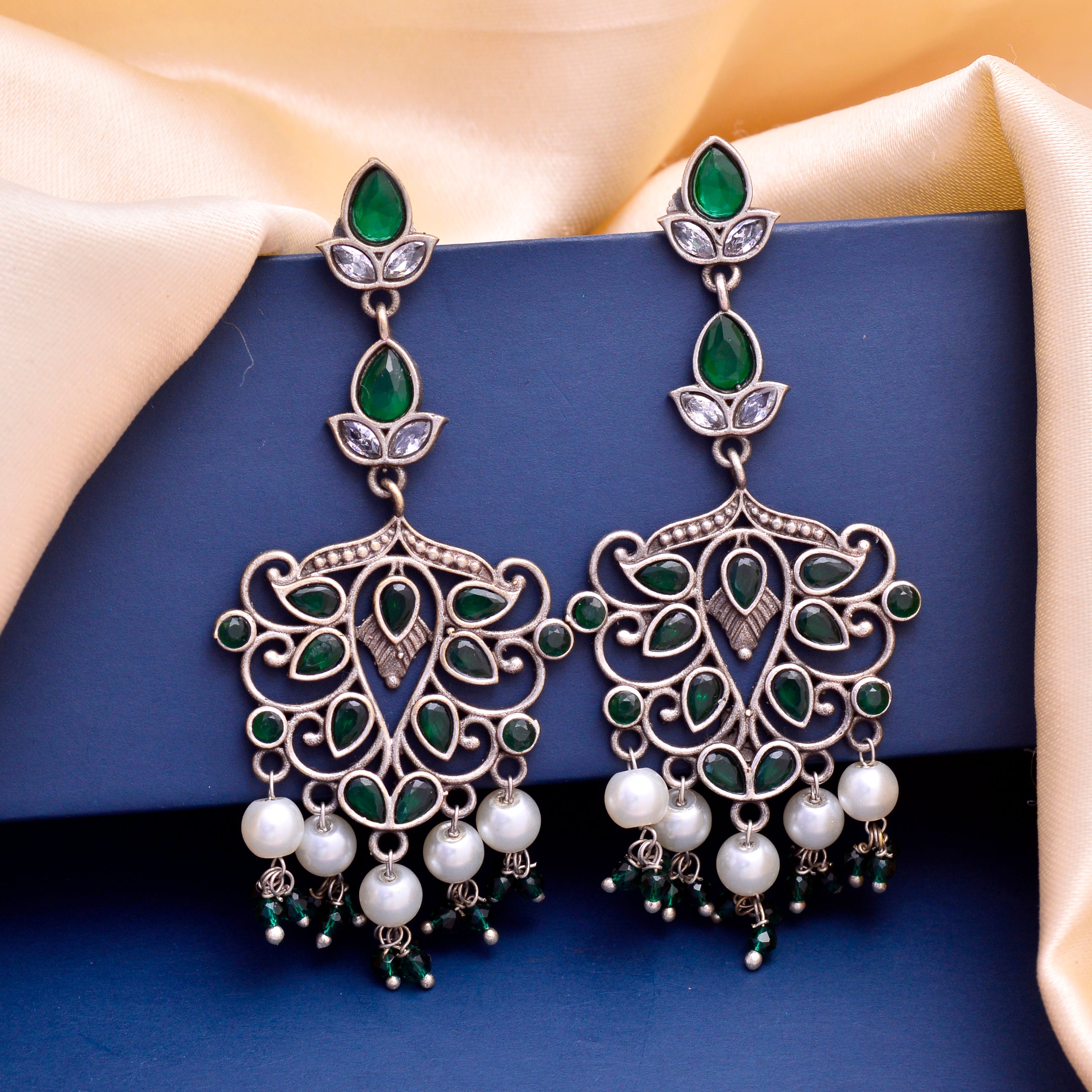 Regal Lattice Drop Earrings
