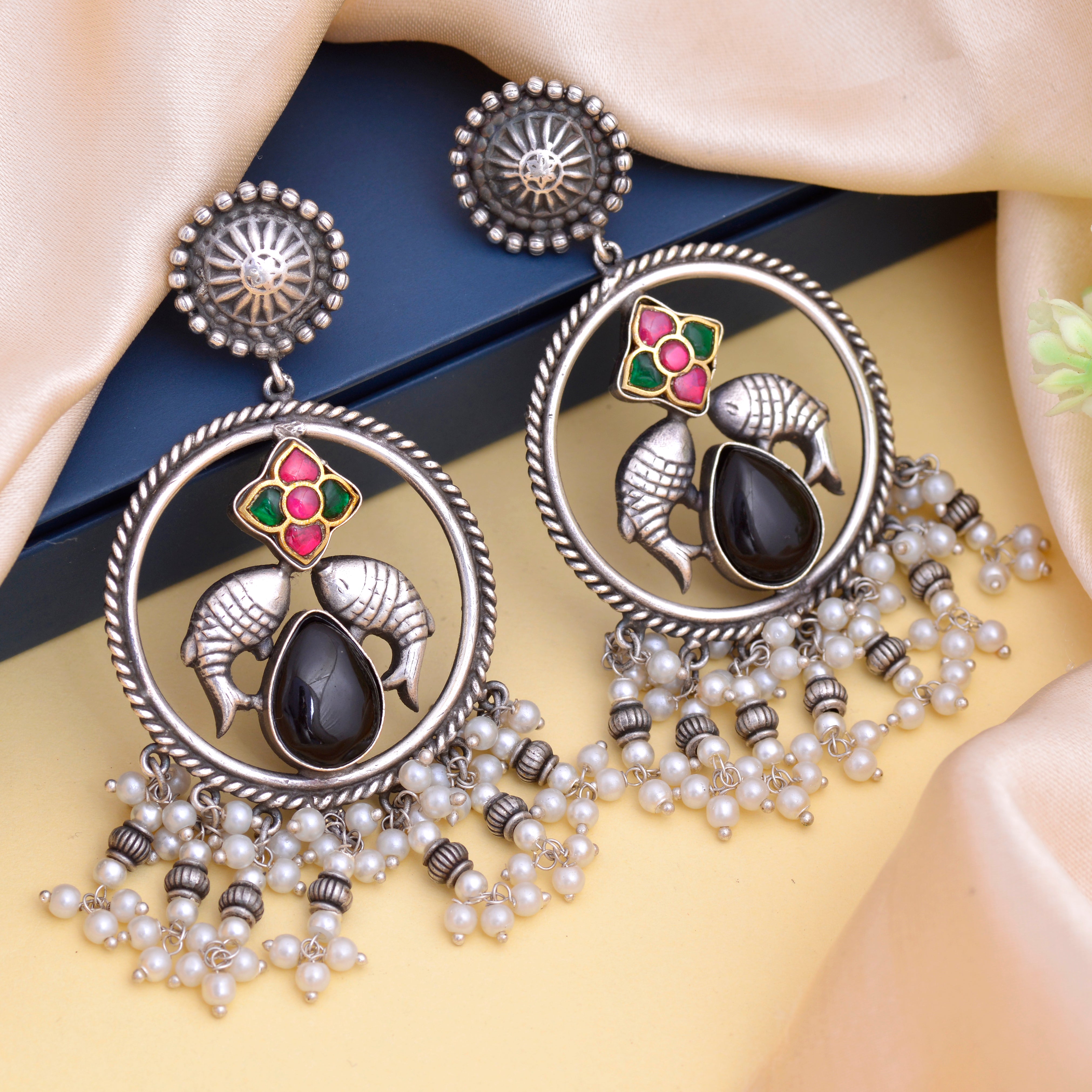 Meenakari Jhumki Earrings