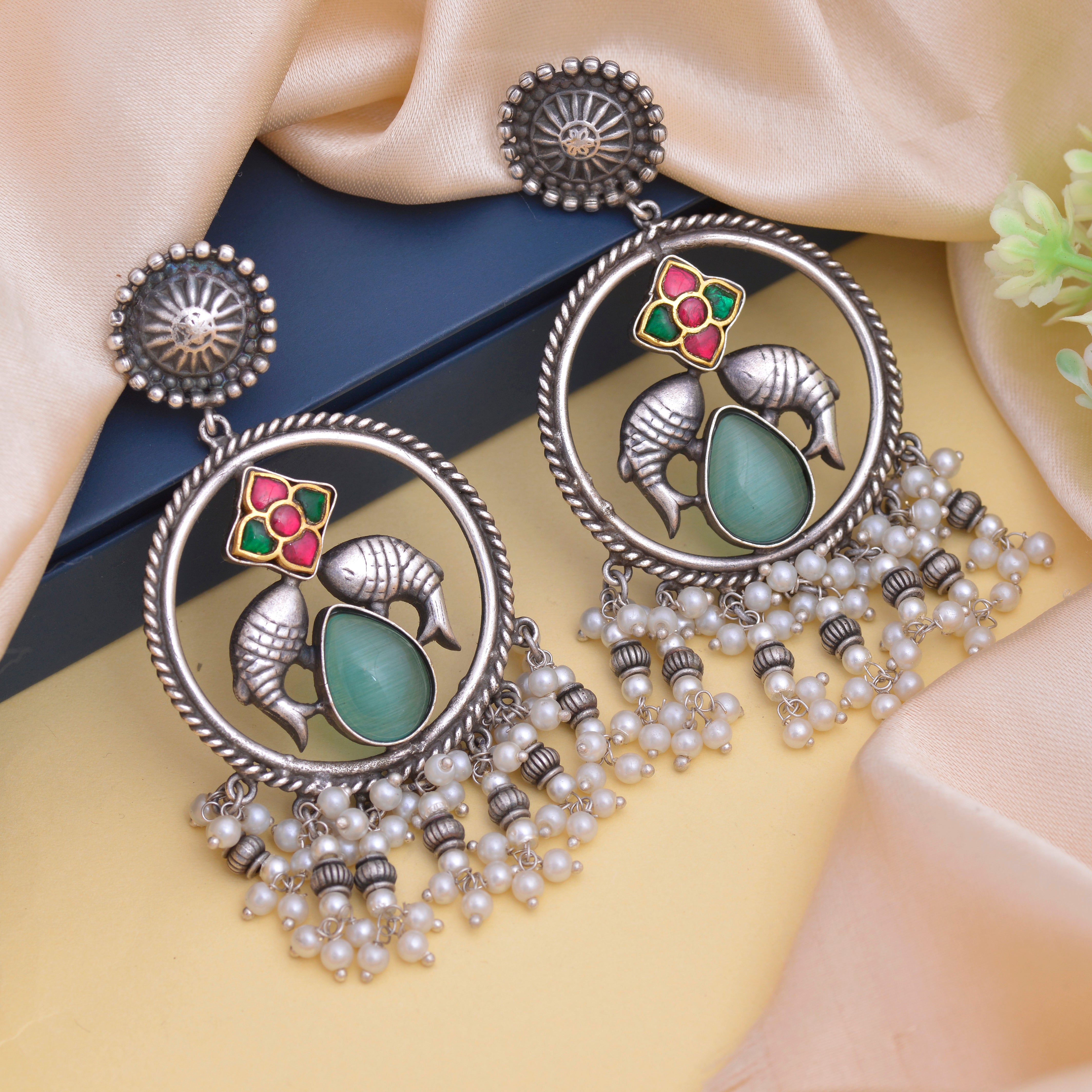 Meenakari Jhumki Earrings