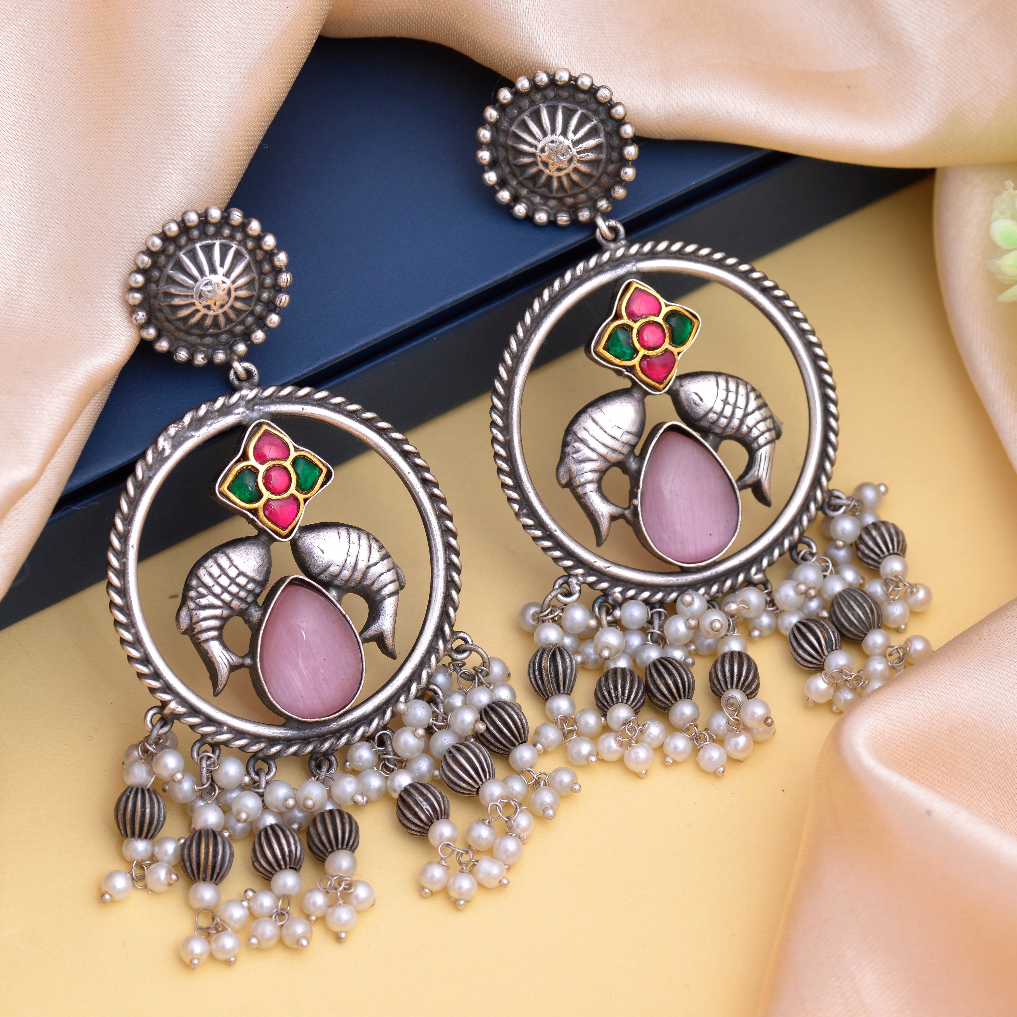 Meenakari Jhumki Earrings