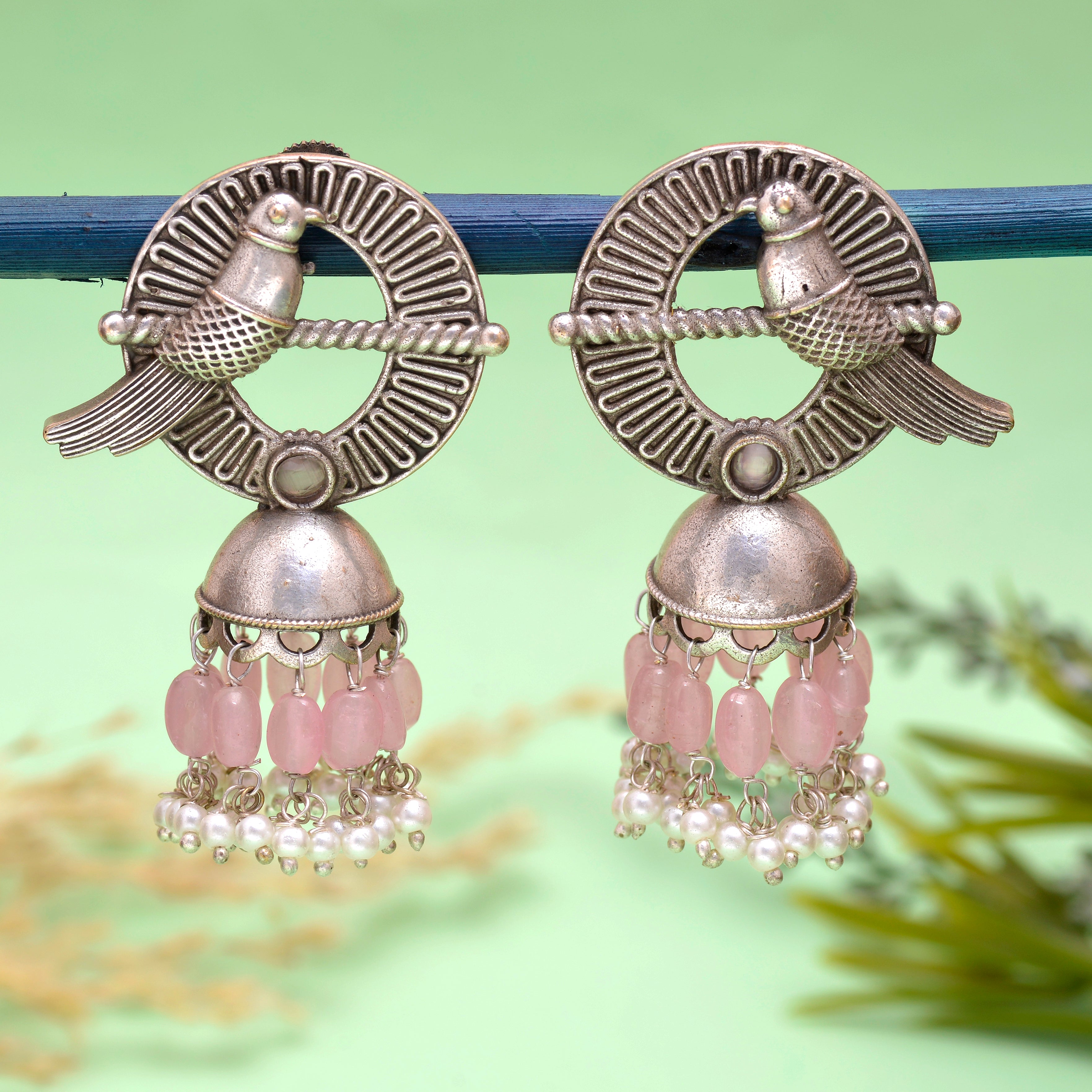 Parakeet Dangler Jhumki Earrings