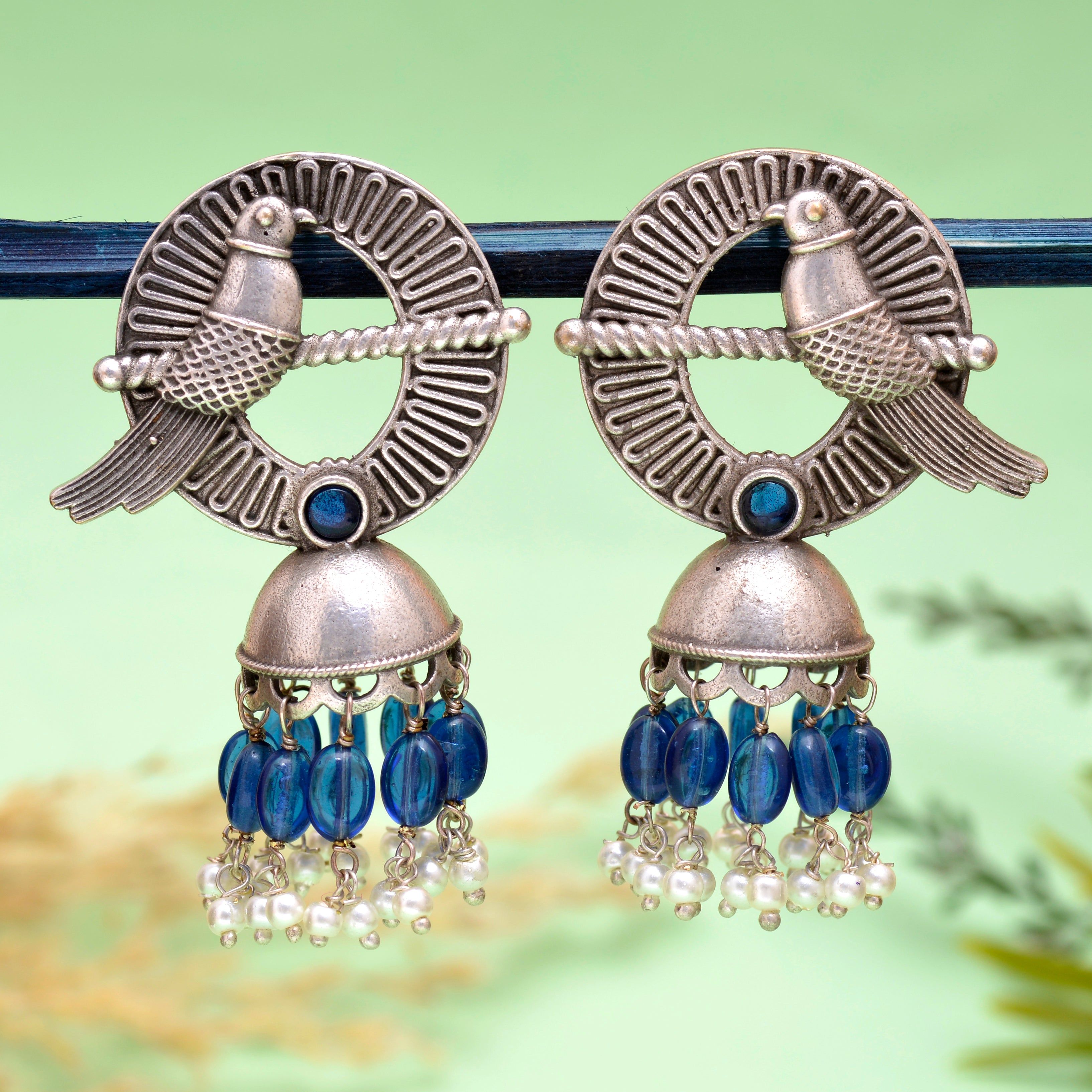 Parakeet Dangler Jhumki Earrings