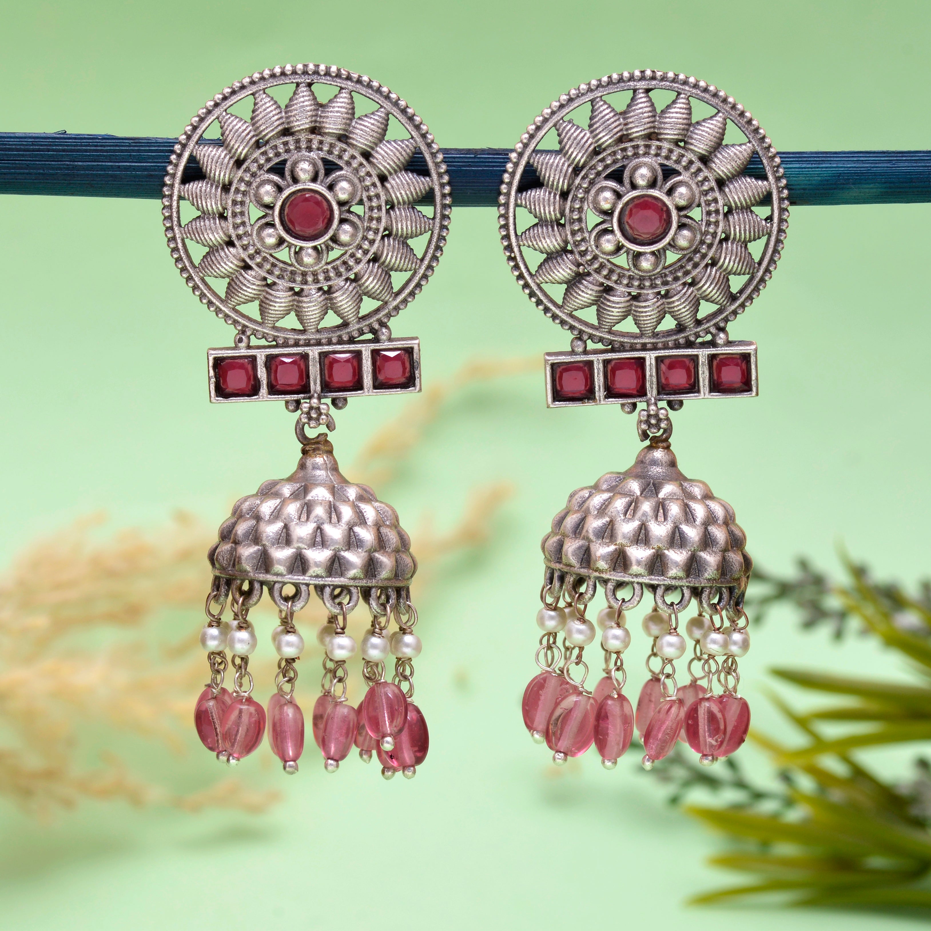 Ocean Temple Bell Jhumki Earrings